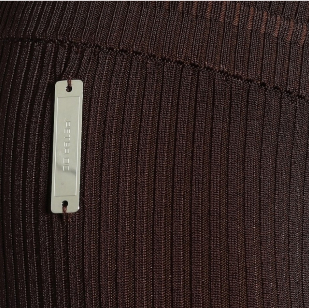 China Peter Do Brown Flared Ribbed Pants small - Picture 3 of 16